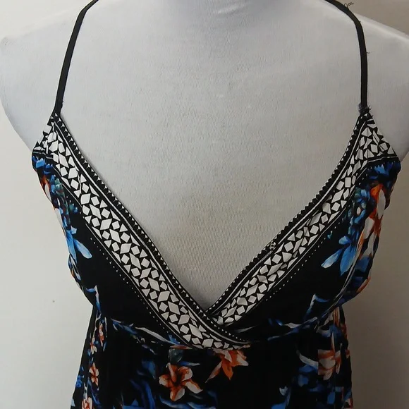 Jealous Tomato blue floral print high low maxi dress size small - Picture 3 of 15